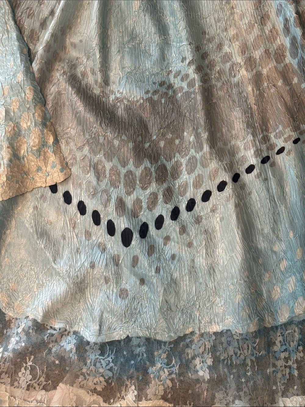 Komarov Light Blue and Cream Two-Piece Skirt Set - Picture 5 of 5